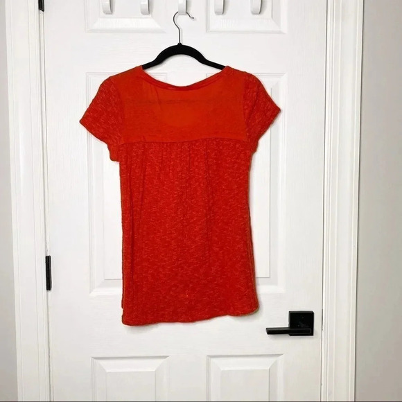 ANTHROPOLOGIE PAPER LOCKET Coral Knit Flowy Top - Picture 5 of 5